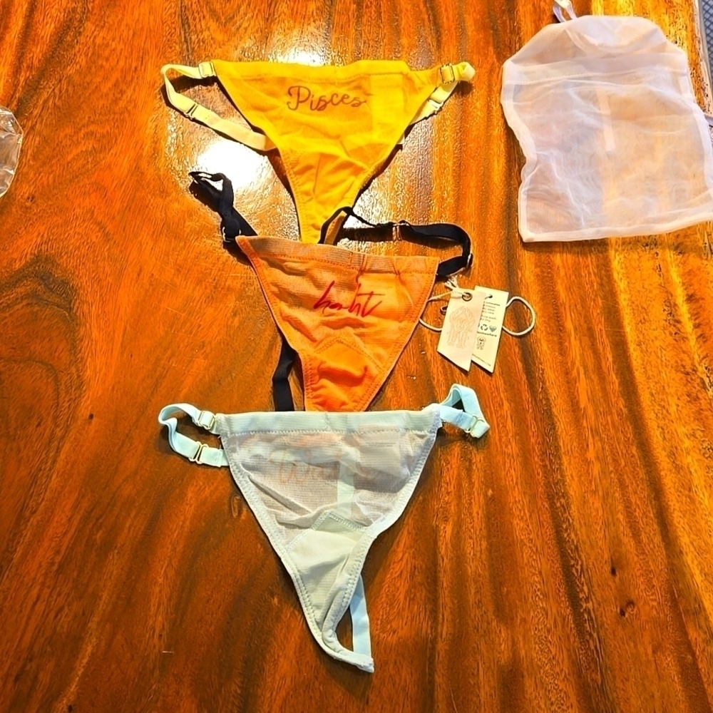 HAH Free People Zodiac Panties PrePacks Of 3 Pisces O/S NEW!